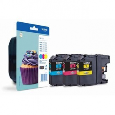 Brother LC-123RBWBP błękitny / purpurowy / żółty (cyan / magenta / yellow) tusz oryginalna