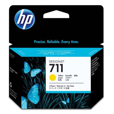 HP 711 CZ136A 3szt. żółty (yellow) tusz oryginalna