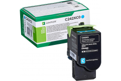 Lexmark C242XC0 błękitny (cyan) toner oryginalny
