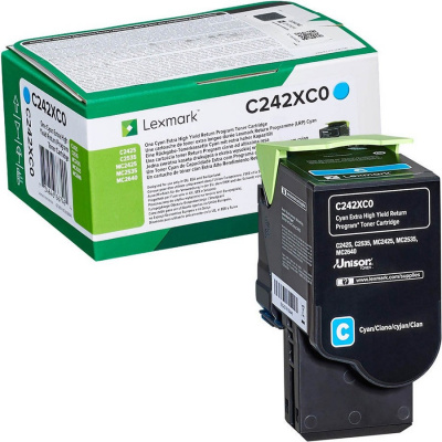 Lexmark C242XC0 błękitny (cyan) toner oryginalny