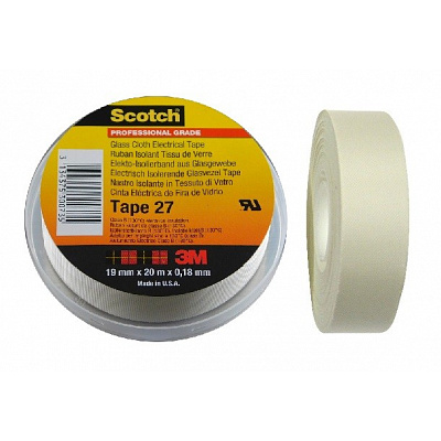 3M 27 Scotch Wysokotemperaturowa taśma z tkaniny szklanej 12 mm x 20 m