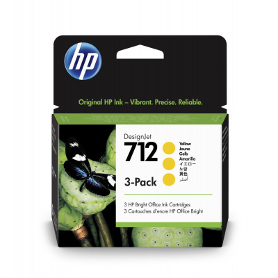 HP 712 3ED79A żółty (yellow) 3szt. tusz oryginalna