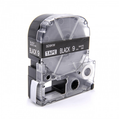 Epson LK-3BWV, SD9KW, 9mm x 9m, biały druk / czarny podkład, taśma zamiennik