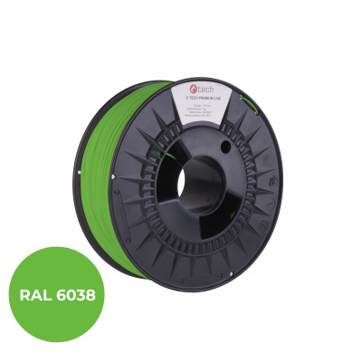 C-Tech 3DF-P-PLA1.75-6038 3D filament, PREMIUM LINE, PLA, świecący zielony, RAL6038, 1,75mm, 1kg