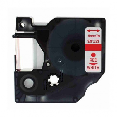 Taśma zamiennik Dymo 40915, S0720700, 9mm x 7m czerwony druk / biały podkład