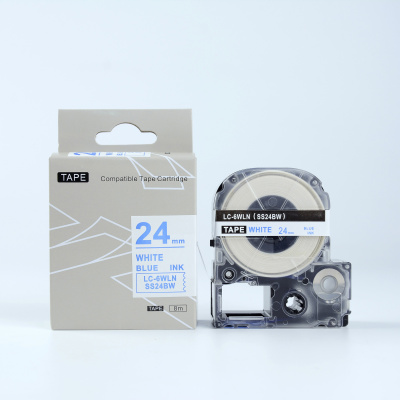 Epson LK-6WLN, SS24BW, 24mm x 9m, niebieski druk / biały podkład, taśma zamiennik