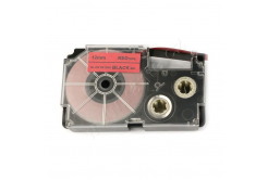 Casio XR-12FRD , 12mm x 8m, czarny druk / signální czerwony podkład, taśma zamiennik