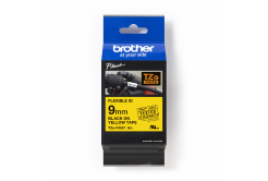 Brother TZ-FX621 / TZe-FX621 Pro Tape, 9mm x 8m, czarny druk/żółty podkład, taśma oryginalna