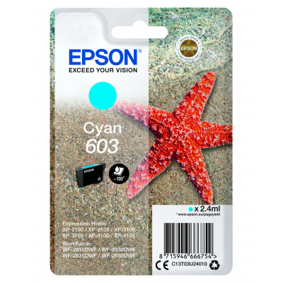 Epson 603 C13T03U24010 błękitny (cyan) tusz oryginalna