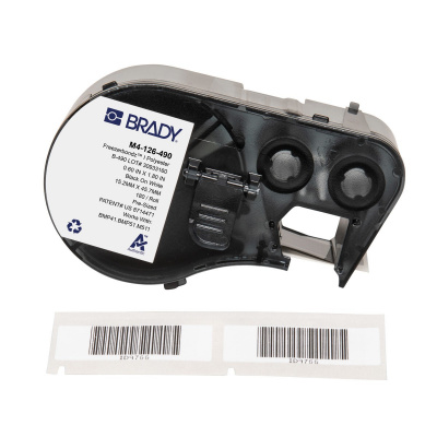 Brady M4-126-490 / 170776, 45.72 mm, Polyester, czarny druk / biały podkład