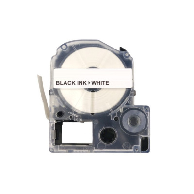 Epson LK-6WBN, C53S656006, 24mm x 9m, černý tisk / bílý podklad,  kompatibilní páska