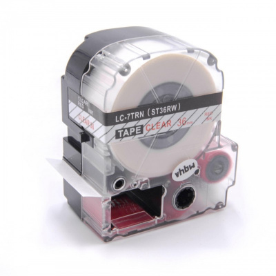 Epson LC-ST36RW, 36mm x 8m, czerwony druk / przezroczysty podkład, taśma zamiennik