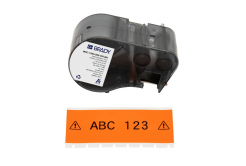 Brady M5C-1500-595-OR-BK / 170942, 38.10 mm x 7.62 m, Winyl, czarny druk / pomarańczowy podkład