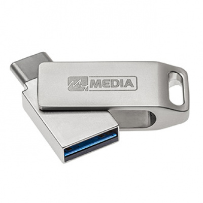 MyMedia MyDual USB 3.2 Gen 1, 128GB, 69271, stříbrný, 69271, USB A / USB C, s otočnou krytkou