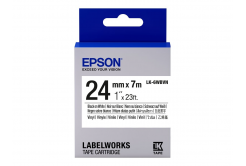 Epson LabelWorks LK-6WBVN C53S656020 24mm x 7m, czarny druk / biały podkład, winyl, taśma oryginalna