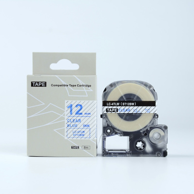 Epson LK-4TLN, ST12BW, 12mm x 9m, niebieski druk / przezroczysty podkład, taśma zamiennik