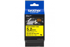 Brother HSe-611E Pro Tape, 5.2 mm  x 1.5 mm, czarny druk / żółty podkład, taśma oryginalna