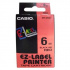 Casio XR-6RD1, 6mm x 8m, czarny druk / czerwony podkład, taśma oryginalna