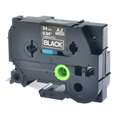 Taśma zamiennik Brother TZ-S355 / TZe-S355 24mm x 8m mocno klejący, biały druk / biały podkład