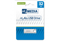 MyMedia USB flash disk, USB 3.2, 32GB, MyAlu, stříbrný, 69276, USB A