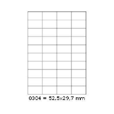 Samoprzylepne etykiety 52,5 x 29,7 mm, 40 etykiet, A4, 100 arkuszy