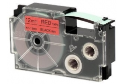 Casio XR-12RD1, 12mm x 8m, czarny druk / czerwony podkład, taśma oryginalna