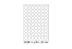 Samoprzylepne etykiety 25 x 25 mm, 70 etykiet, A4, 100 arkuszy