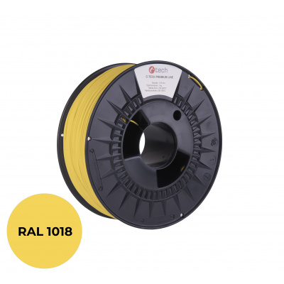 C-Tech 3DF-P-PLA1.75-1018 3D filament, PREMIUM LINE, PLA, RAL1018, 1,75mm, 1000g, Żółty cynkowy (Zinc yellow)