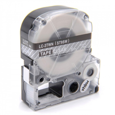 Epson LC-ST9SW, 9mm x 8m, biały druk / przezroczysty podkład, taśma zamiennik