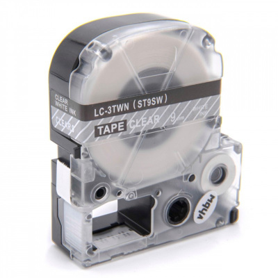Epson LC-3TWN, ST9SW, 9mm x 8m, biały druk / przezroczysty podkład, taśma zamiennik