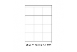 Samoprzylepne etykiety 70 x 67,7 mm, 12 etykiet, A4, 100 arkuszy