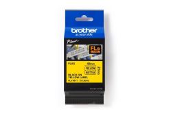 Brother FLE-6511 Pro Tape, 45mm x 10.5mm, czarny druk/żółty podkład, 72szt., taśma oryginalna