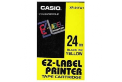 Casio XR-24YW1, 24mm x 8m, czarny druk / żółty podkład, taśma oryginalna