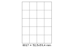 Samoprzylepne etykiety 52,5 x 59,4 mm, 20 etykiet, A4, 100 arkuszy