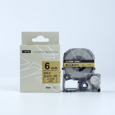 Epson LK-2KBM, SM6ZW, 6mm x 9m, czarny druk / złoty podkład, taśma zamiennik