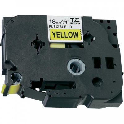 Taśma zamiennik Brother TZ-FX641 / TZe-FX641 18mm x 8m, flexi, czarny druk / żółty podkład