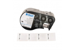 Brady M4-135-427-AW / 170748, 6.35 mm x 27.94 mm, Vinyl, czarny druk / biały podkład