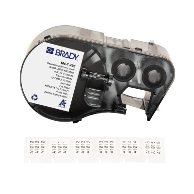 Brady M4-7-498 / 170787, 12.70 mm, Vinyl, czarny druk / biały podkład