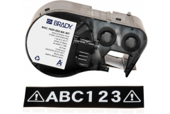Brady M4C-500-595-BK-WT / 170821, 12.70 mm x 7.62 m, Winyl, biały druk / czarny podkład