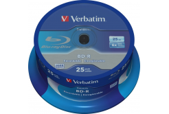 VERBATIM BD-R SL Datalife (25-pack)Blu-Ray/Spindle/6x/25GB WHITE BLUE SURFACE