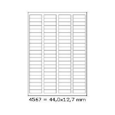 Samoprzylepne etykiety 44 x 12,7 mm, 88 etykiet, A4, 100 arkuszy