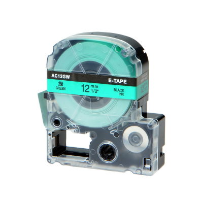 Epson LK-SC12GW, 12mm x 9m, czarny druk / zielony podkład, taśma zamiennik