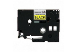 Taśma zamiennik Brother TZ-S661 / TZe-S661,36mm x 8m,mocno klejący, czarny druk / żółty podkład