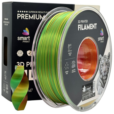 Smart Print FG-S105-E1, 3D filament, PLA Silk, 1,75mm, 1000g, Tri Color, Wielokolorowy (Red, Yellow, Green)