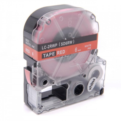 Epson LC-SD6RW, 6mm x 8m, biały druk / czerwony podkład, taśma zamiennik