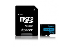 Apacer karta pamięci Secure Digital Card V30, 128GB, micro SDXC, AP128GMCSX10U7-R, UHS-I U3 (Class 10) V30, z adapterem