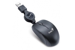 Genius Mysz Micro Traveler V2 31010125105, 1200DPI, optyczna, 3 przyciski, przewodowy USB, czarny, Micro