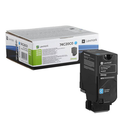 Lexmark 74C20C0 błękitny (cyan) toner oryginalny