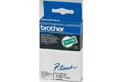 Brother TC-795, 9mm x 7,7m, biały druk/zielony podkład, taśma oryginalna