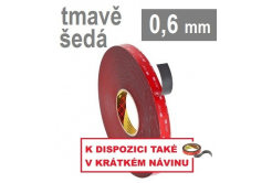 3M VHB™ 4646, gr. 0,6 mm; ciemnoszara dwustronna mocno klejąca taśma akrylowa 19 mm x 33 m